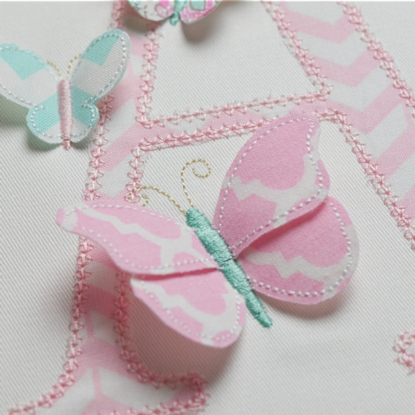 3D Butterfly Alphabet Font Monogram Machine Embroidery Design