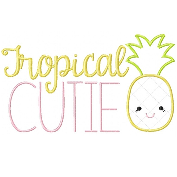 Tropical Cutie Applique Machine Embroidery Design