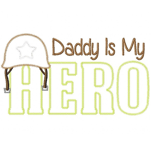 Army Dad Hero Vintage and Blanket Stitch Applique Machine Embroidery Design