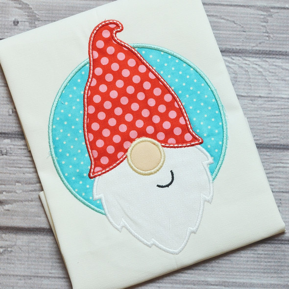 Gnome Patch Satin and ZigZag Stitch Machine Embroidery Design