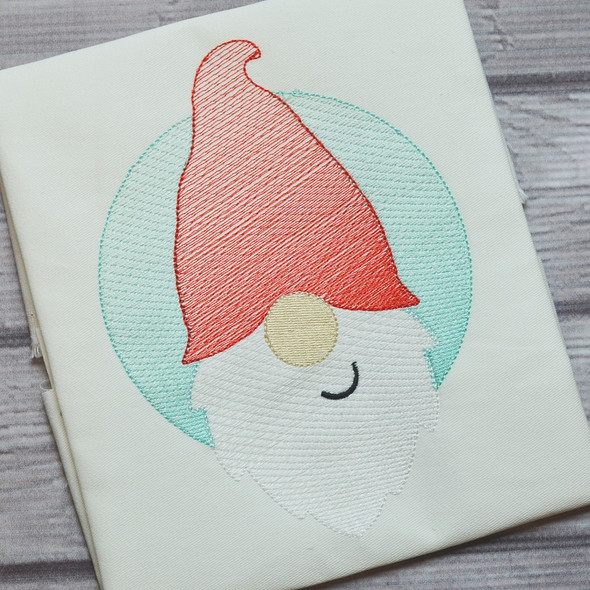 Gnome Patch Sketch Filled Stitch Machine Embroidery Design