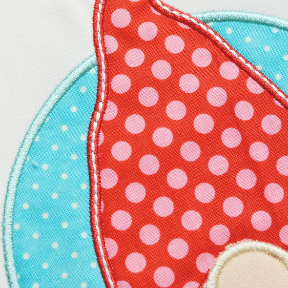 Gnome Patch Satin and ZigZag Stitch  Applique Embroidery Design