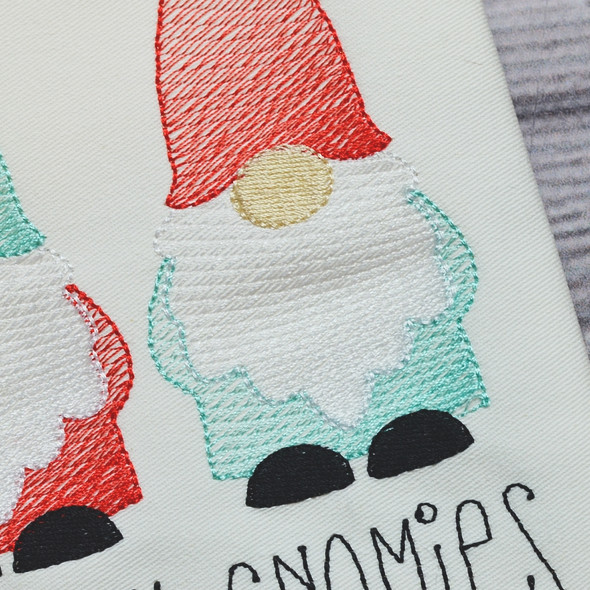 Gnomes Sketch Filled Stitch Embroidery Design