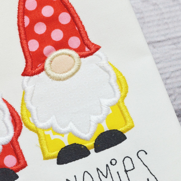 Gnomes Satin and ZigZag Stitch  Applique Embroidery Design