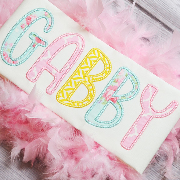 Gabby Applique Alphabet Machine Embroidery Design