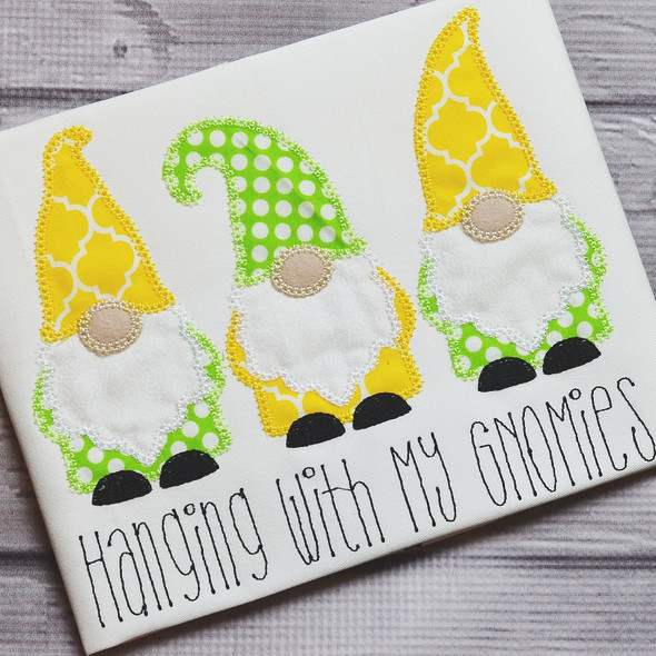 Gnomes Vintage and Chain Stitch Machine Embroidery Design