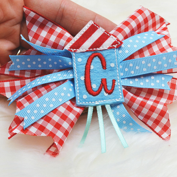 ITH Yankee Doodle Hair Feltie Alphabet Embroidery Design Font