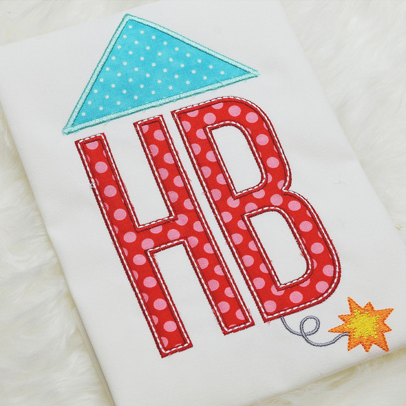 Firework Monogram Applique Alphabet Machine Embroidery Design