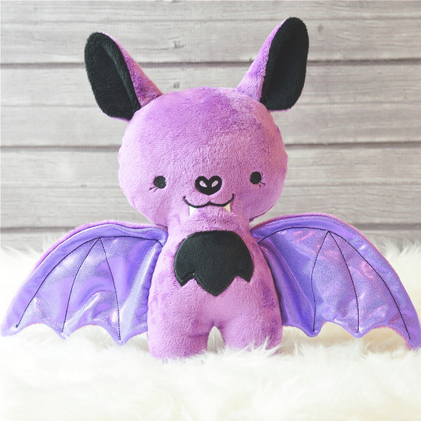 Halloween Briar Bat Plushie Machine Embroidery Design