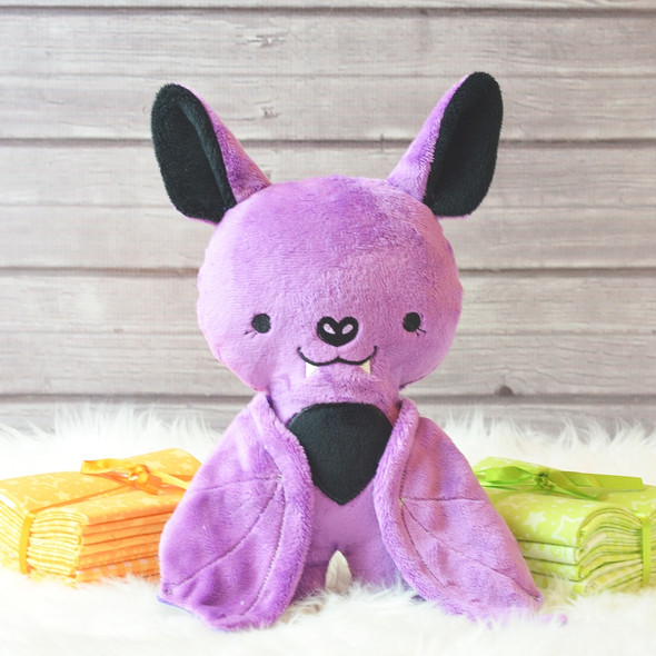 Halloween Briar Bat Plushie Machine Embroidery Design