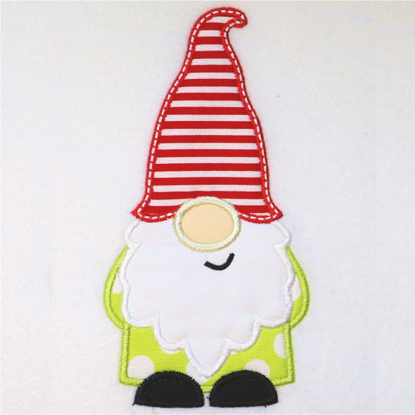 Boy Gnome Satin and Zigzag Applique Embroidery Design