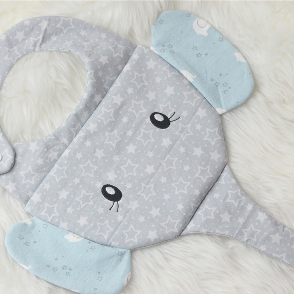 ITH Elephant Baby Bib Machine Embroidery Design