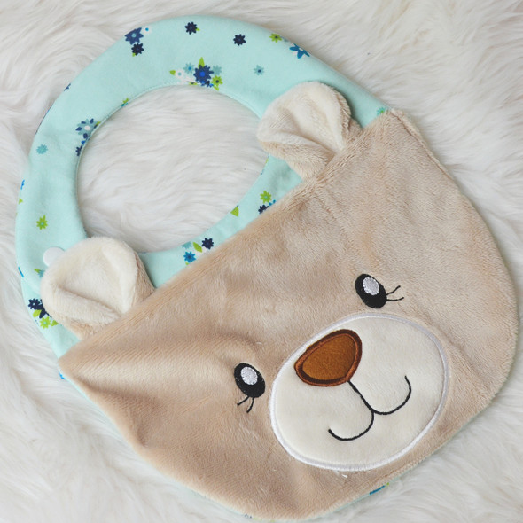 ITH Teddy Bear Baby Bib Machine Embroidery Design