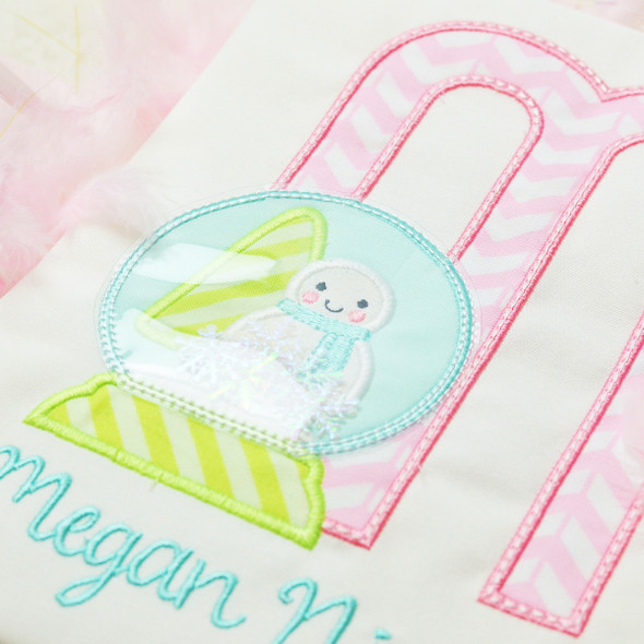 Snowglobe 2 Alphabet Embroidery Design Font