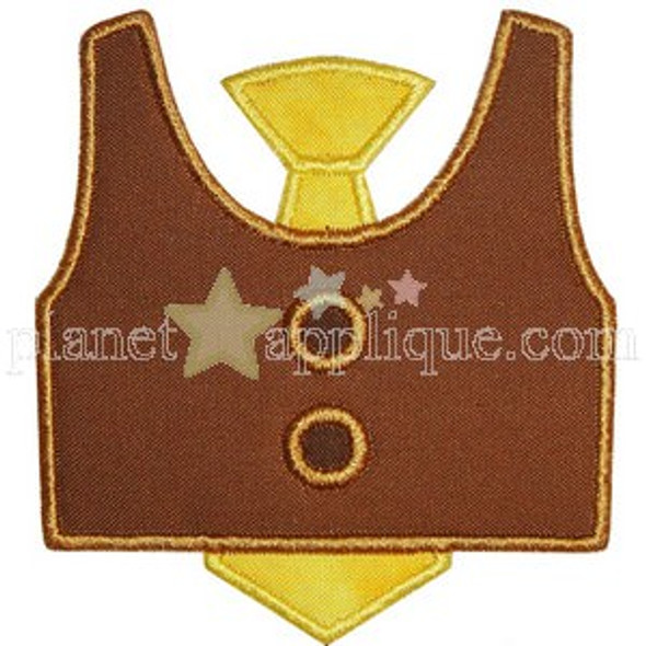 Tie and Vest Applique Machine Embroidery Design