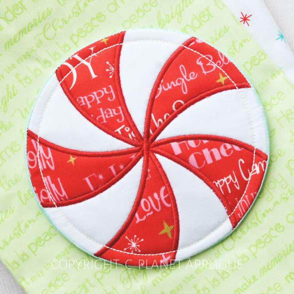 In the Hoop Peppermint Embroidery Design