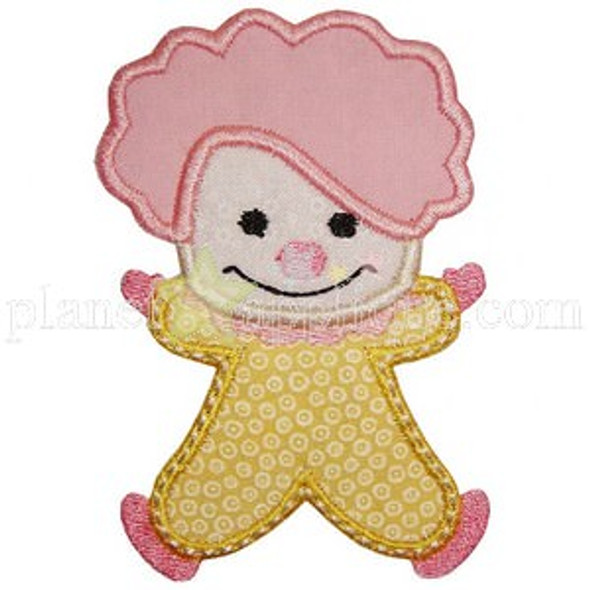 Clown Applique Machine Embroidery Design