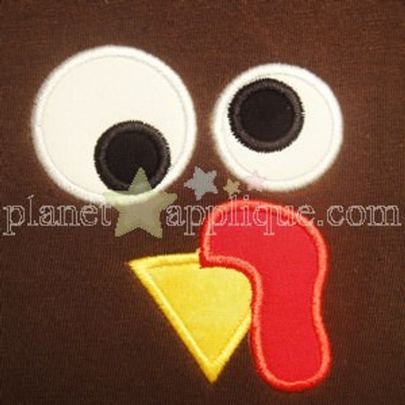 Turkey Face Applique Machine Embroidery Design