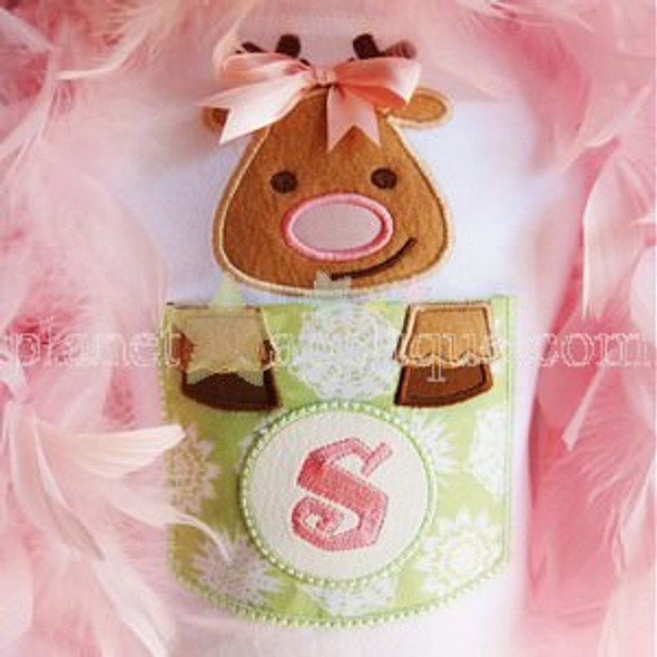 Reindeer Pocket Alphabet Embroidery Font Design