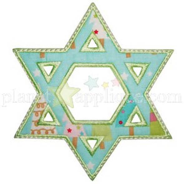 Star of David Applique Machine Embroidery Design