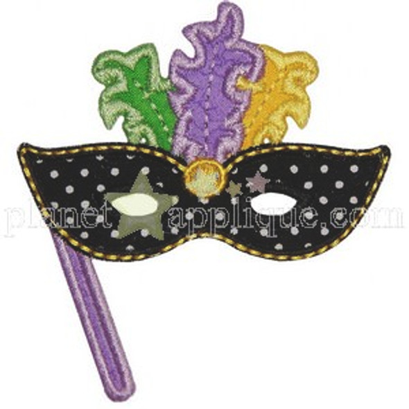 Mardi Mask Applique Machine Embroidery Design
