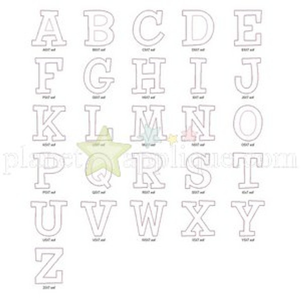 Reverse Sarah Alphabet  Embroidery Design Font