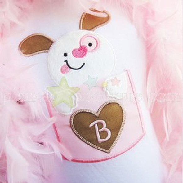 Puppy Love Pocket Alphabet Embroidery Font Design