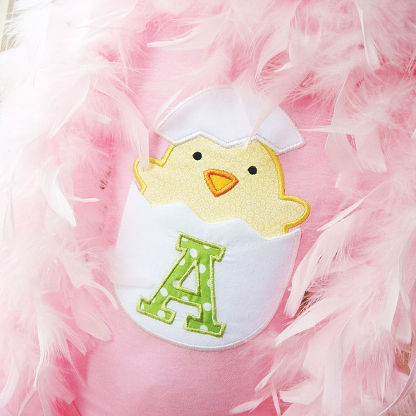 Chick In Egg Pocket Alphabet Embroidery Font Design