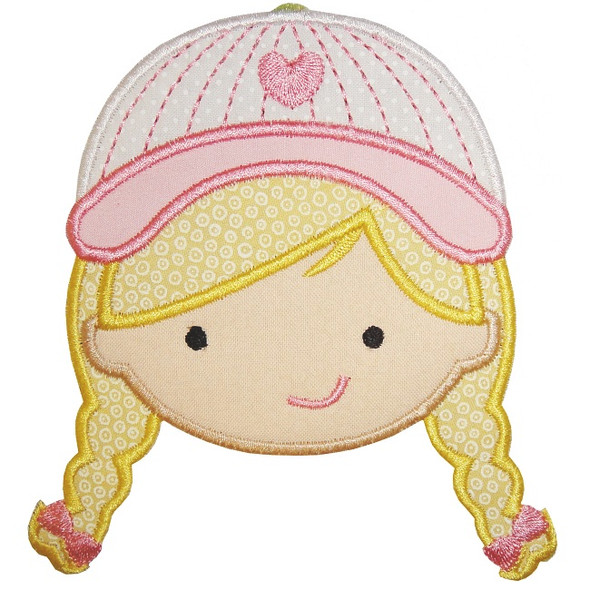 Baseball Girl Applique Machine Embroidery Design