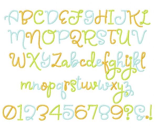 Alice Embroidery Font Design Alphabet