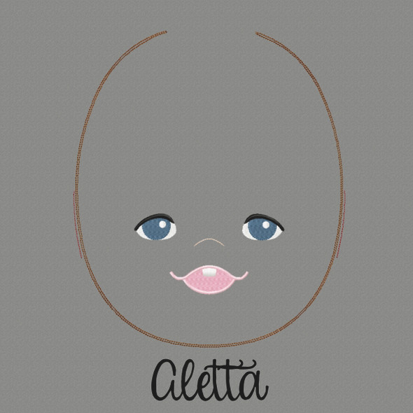 Aletta Doll Faces Addon Machine Embroidery Design