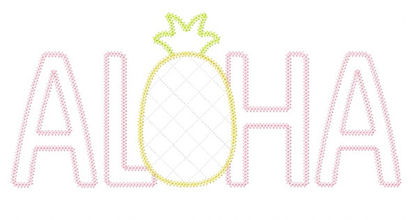 Aloha Pineapple Blanket and Vintage Stitch Applique Machine Embroidery Design