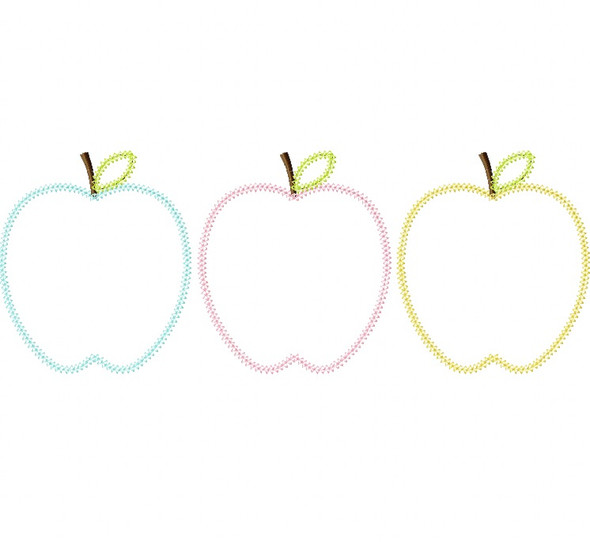 Apples Vintage and Blanket Stitch Applique Machine Embroidery Design