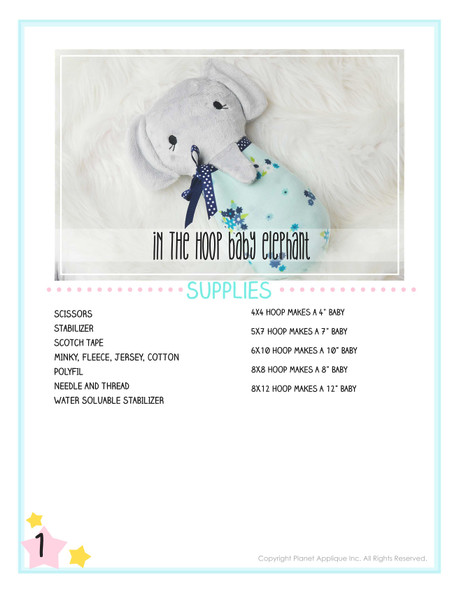 ITH Baby Elephant Plush