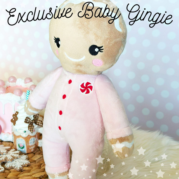 In the Hoop Baby Gingerbread Gingie Christmas Machine Embroidery Design
