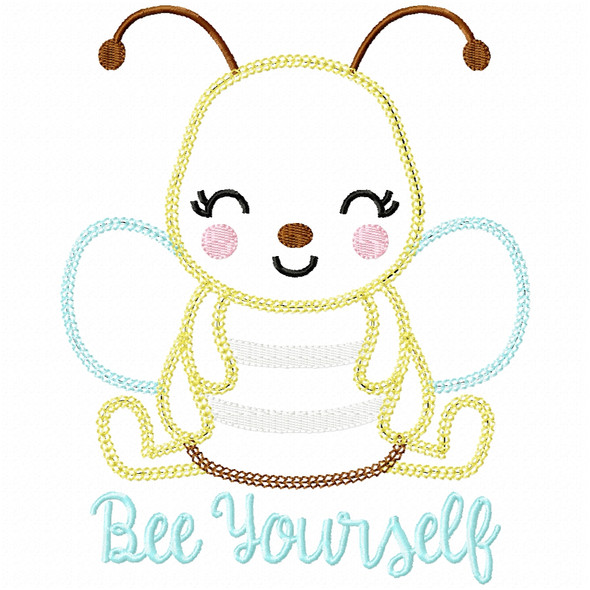 Bee Yourself Vintage and Chain Applique Embroidery Design
