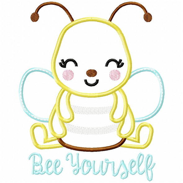 Bee Yourself Satin and Zigzag Applique Machine Embroidery Design