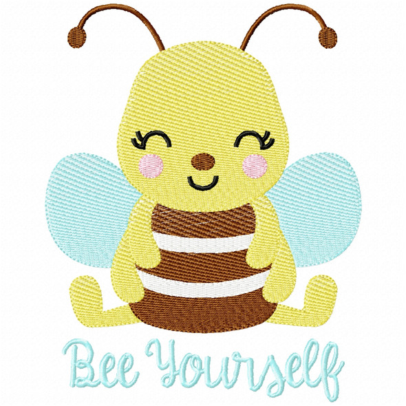 Bee Yourself Simple Stitch and Sketch Fill Applique Machine Embroidery Design