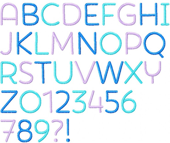 Caroline Embroidery Font Design Alphabet
