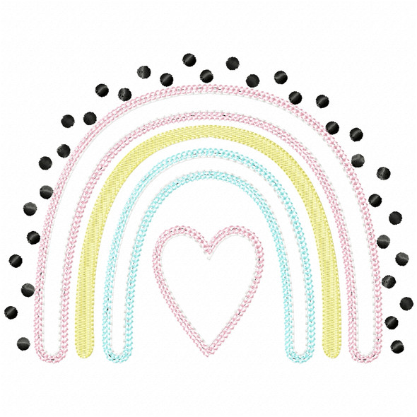 Boho Rainbow Vintage and Chain Applique Embroidery Design