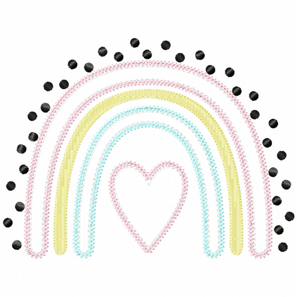 Boho Rainbow Vintage and Chain Applique Embroidery Design