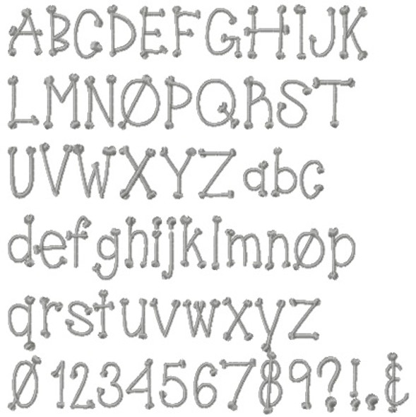 Bonesy  Embroidery Font Design Alphabet