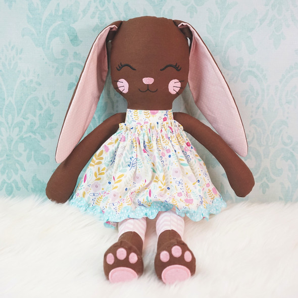 In the Hoop Darling Bunny Plushie Machine Embroidery Design for Easter