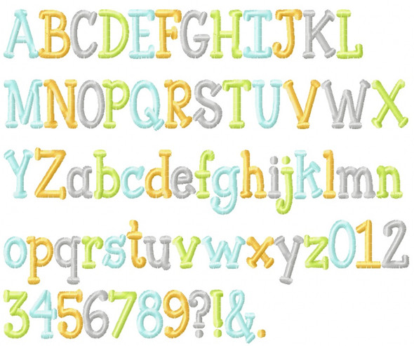 Caleb  Embroidery Font Design Alphabet