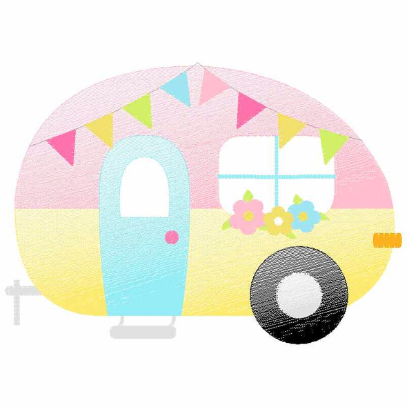 Camper 2 Sketch Applique Embroidery Design