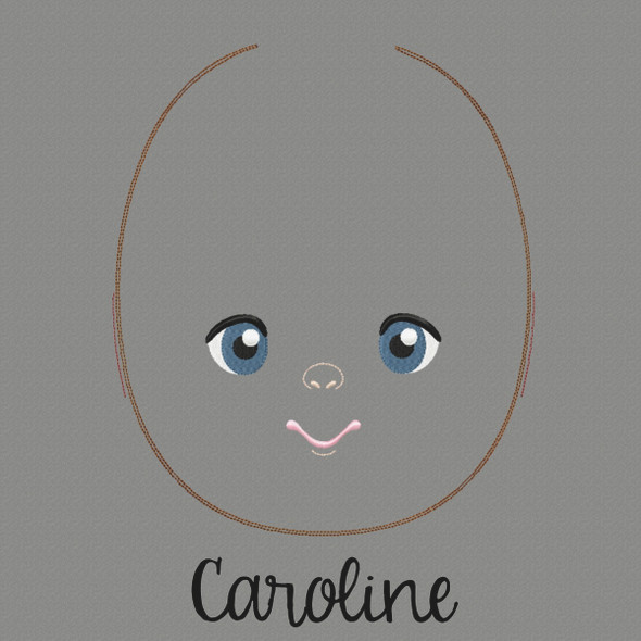 Caroline Doll Faces Addon Machine Embroidery Design