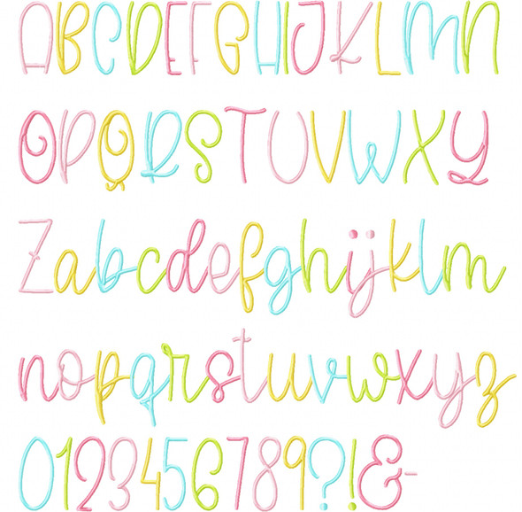 Chelsea Font Alphabet Machine  Embroidery Design