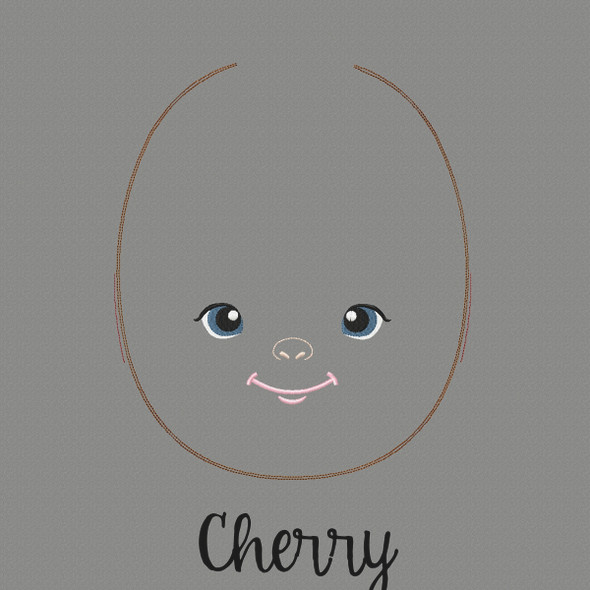 Cherry Doll Faces Addon Machine Embroidery Design