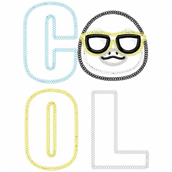 Cool Penguin Vintage and Chain Stitch Embroidery Design