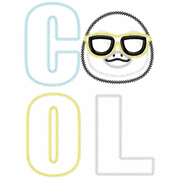 Cool Penguin Vintage and Chain Stitch Machine Embroidery Design